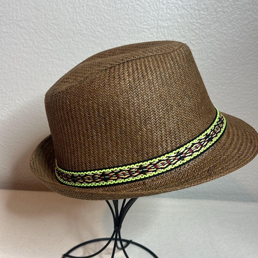 21men Brown and Green Fedora Hat - Picture 4 of 5
